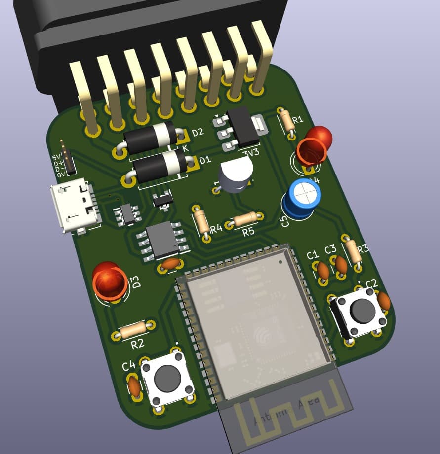 OBD2 CAN Bus Controller with ESP32